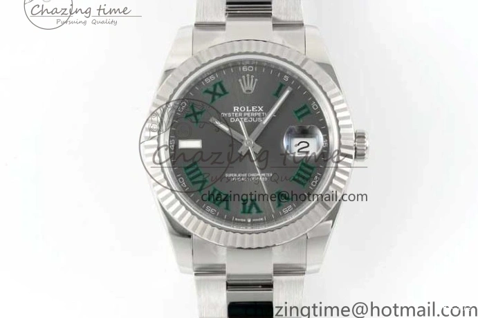 MiroTime 0302 DateJust 41 126334 Clean 1:1 Best Edition 904L Steel Gray Roman Dial on Oyster Bracelet VR Thermal 2430